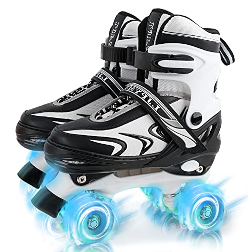 Patins-a-roulettes-Ajustables-pour-garcons-Filles-Enfants-debutants-4-Tailles-de-Patins-a-roulettes-pour-Les-Petits-ou-Grands-Enfants-avec-des-Roues-Lumineuses-0