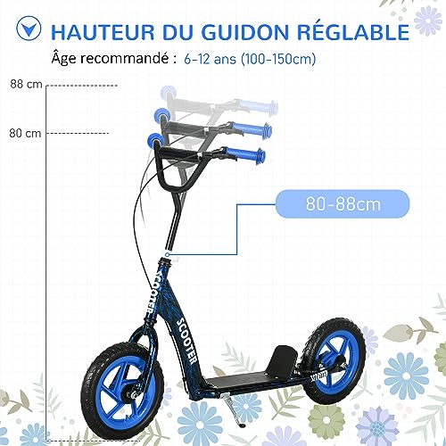 AIYAPLAY-Trottinette-patinette-Scooter-Enfant-Grandes-Roues-de-6-a-12-Ans-Hauteur-reglable-Frein-arriere-bequille-0-2
