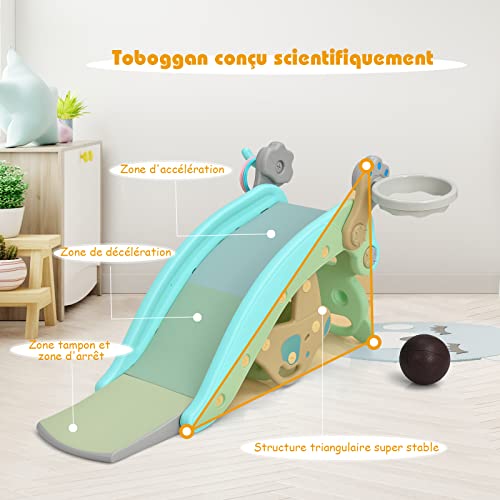 COSTWAY-Toboggan-pour-Enfants-4-en-1-Cheval-a-Bascule-en-Plastique-Multifonctionnel-Chaise-Amovible-avec-Cerceau-de-BasketballJeu-dAnneaux-40KG-de-Charge-pour-Enfants-3-Ans-0-2
