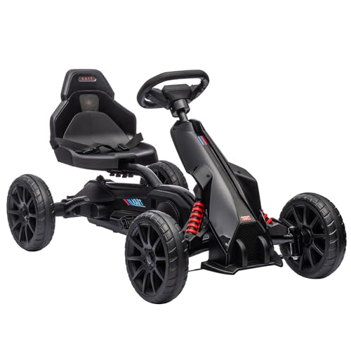 HOMCOM-Kart-a-pedales-pour-Enfants-go-Kart-pour-Enfant-avec-siege-Ajustable-4-Positions-Roues-en-EVA-Silencieux-100-x-58-x-585-cm-velo-et-vehicule-pour-Enfants-0