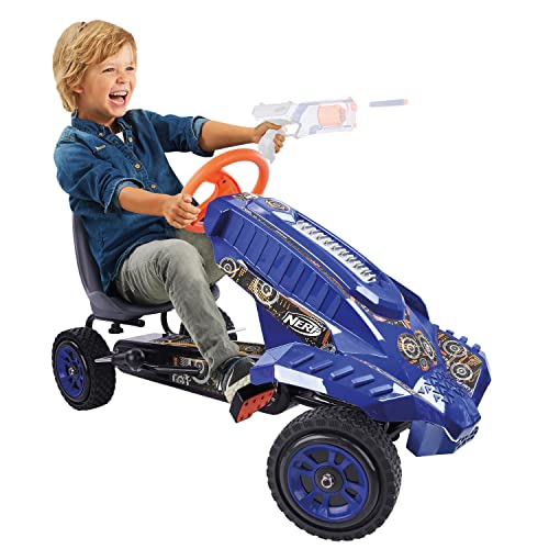 Hauck-Kart-a-Pedales-NERF-Striker-pour-Enfant-4-8-ans-jusqua-50-kg-Siege-Reglable-Roues-avec-Profil-en-Caoutchouc-10-Pouces-Frein-a-Main-Consoles-pour-Flechette-et-Blaster-NERF-pas-inclus-0-0