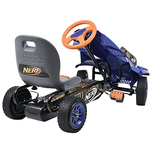 Hauck-Kart-a-Pedales-NERF-Striker-pour-Enfant-4-8-ans-jusqua-50-kg-Siege-Reglable-Roues-avec-Profil-en-Caoutchouc-10-Pouces-Frein-a-Main-Consoles-pour-Flechette-et-Blaster-NERF-pas-inclus-0-2