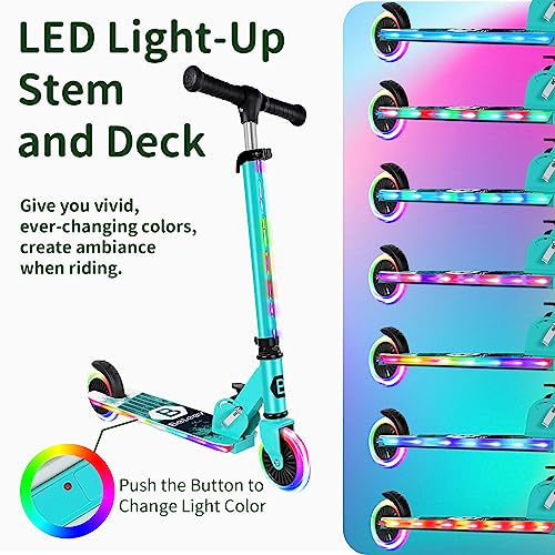 BELEEV-V2-Trottinette-pour-Enfants-3-a-12-Ans-Trottinette-Pliable-a-2-Roues-LED-Roues-Lumineuses-Stem-Deck-3-Reglables-en-Hauteur-Trottinette-pour-Filles-et-Garcons-Scooter-0-0
