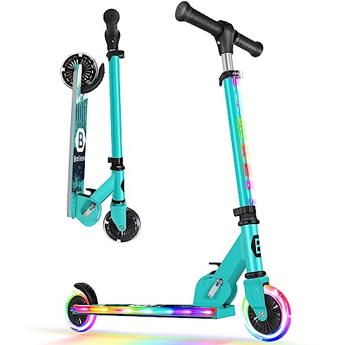 BELEEV-V2-Trottinette-pour-Enfants-3-a-12-Ans-Trottinette-Pliable-a-2-Roues-LED-Roues-Lumineuses-Stem-Deck-3-Reglables-en-Hauteur-Trottinette-pour-Filles-et-Garcons-Scooter-0