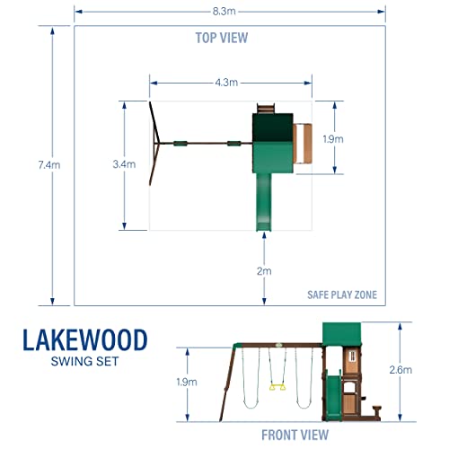 Backyard-Discovery-Lakewood-Maisonnette-en-bois-avec-Balancoires-Toboggan-et-Banc-Bois-de-Cedres-Resistant-aux-Intemperies-Cabane-en-bois-Maisonnette-en-Bois-Exterieur-Couleu-Vert-Marron-0-2