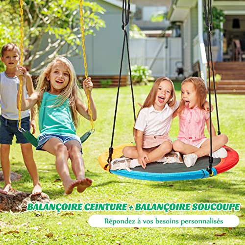 COSTWAY-Portique-de-Balancoire-en-Metal-260-x-182-x-182-cm-avec-2-Balancoires-reglables-2-Facons-de-Suspendre-pour-Interieur-et-Exterieur-0-0