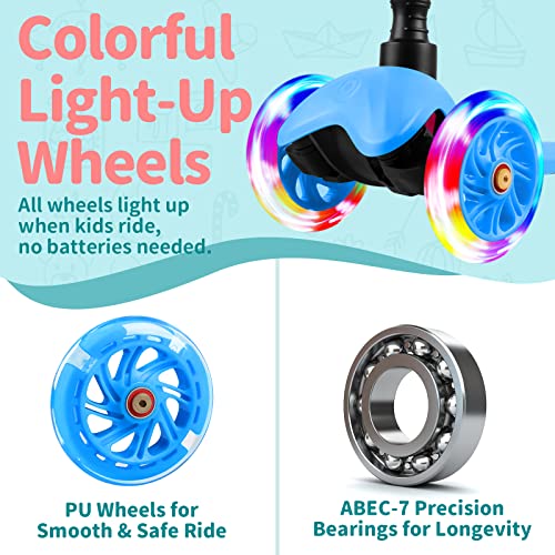 BELEEV-A1-Trottinette-pour-Enfants-de-2-a-6-Ans-Trottinette-a-3-Roues-pour-Tout-Petits-Filles-et-Garcons-LED-Roues-Lumineuses-Hauteur-Reglable-Inclinee-pour-Diriger-Plateau-Antiderapant-0-1