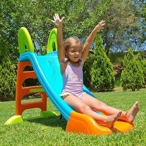FEBER-Toboggan-Slide-Plus-Aquatique-Toboggan-Exterieur-Enfant-avec-Trou-echelles-antiderapantes-Multicolores-Robustes-et-faciles-a-Assembler-pour-Les-Enfants-de-2-a-7-Ans-0-0