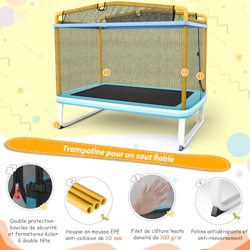 COSTWAY-3-en-1-Trampoline-Exterieur-Enfants-Rectangulair-190x124cm-avec-Balancoire-Barre-Horizontale-Trampoline-de-Jardin-avec-Filet-de-Securite-Charge-Max-100kg-pour-Garcon-et-Fille-0-1