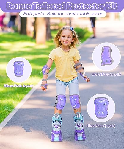 Patin-a-Roulette-Sportneer-Respirant-et-Confortable-Patin-a-Roulette-Fille-avec-Roues-Allumees-et-equipement-de-Protection-pour-Debutants-Enfants-0-0