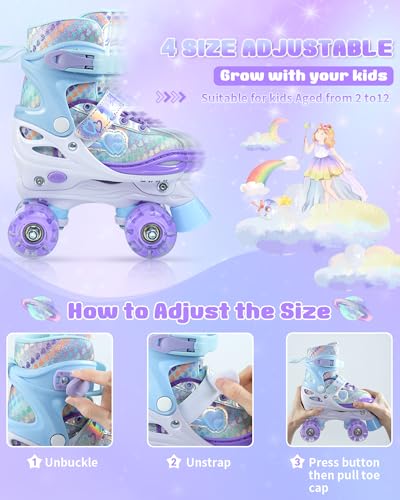 Patin-a-Roulette-Sportneer-Respirant-et-Confortable-Patin-a-Roulette-Fille-avec-Roues-Allumees-et-equipement-de-Protection-pour-Debutants-Enfants-0-2