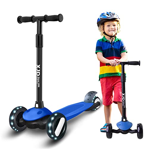 XJD-Trottinette-Enfant-3-Roues-a-partir-de-2-a-8-Ans-Patinette-Debutante-Cadeau-T-Bar-Ajustable-pour-Garcons-et-Filles-Charge-Jusqua-50-kg-avec-Roues-Lumineuses-Poignees-Ajustable-0
