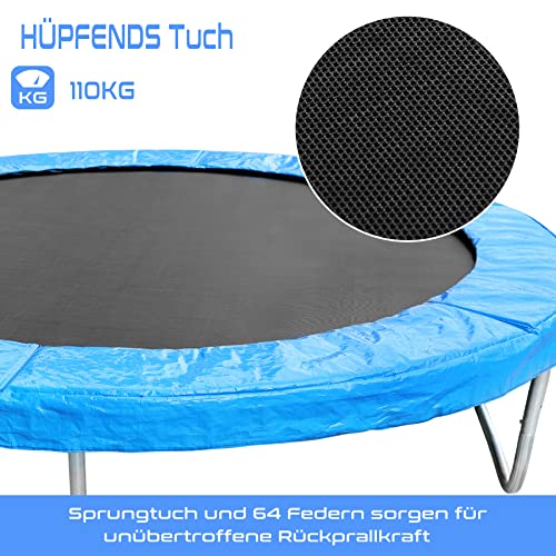 HomeMiYN-Trampoline-dexterieur-pour-Enfants-Trampolines-de-Jardin-avec-Filet-de-Protection-pour-echelle-de-securite-183-244-305-366-cm-Trampoline-dinterieur-Combo-Bounce-pour-Enfants-Famille-0-2