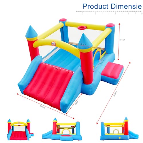LuckyJump-Chateau-Gonflable-dexterieur-avec-Soufflerie-avec-Toboggan-peut-Accueillir-3-a-5-Enfants-360x280x197cm-Chateau-Gonflable-0-1
