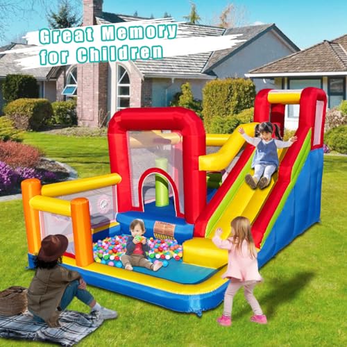Ballsea-Chateau-gonflable-pour-enfants-avec-souffleur-multifonctionnel-filet-de-securite-sur-et-durable-parfait-pour-toute-saison-pour-une-utilisation-interieureexterieure-0-0