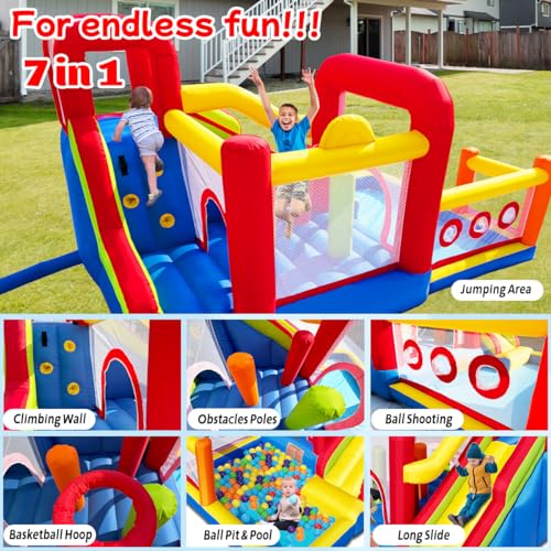 Ballsea-Chateau-gonflable-pour-enfants-avec-souffleur-multifonctionnel-filet-de-securite-sur-et-durable-parfait-pour-toute-saison-pour-une-utilisation-interieureexterieure-0-1