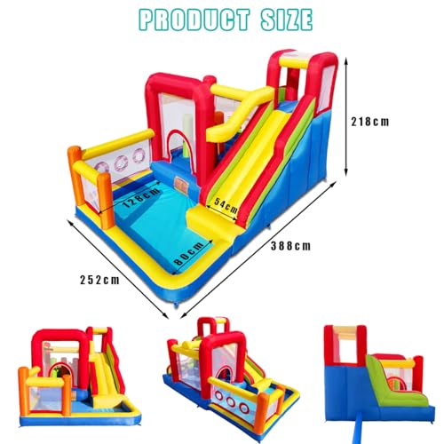 Ballsea-Chateau-gonflable-pour-enfants-avec-souffleur-multifonctionnel-filet-de-securite-sur-et-durable-parfait-pour-toute-saison-pour-une-utilisation-interieureexterieure-0-2