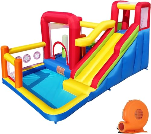 Ballsea-Chateau-gonflable-pour-enfants-avec-souffleur-multifonctionnel-filet-de-securite-sur-et-durable-parfait-pour-toute-saison-pour-une-utilisation-interieureexterieure-0