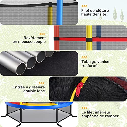 GOPLUS-Trampoline-Enfant-O165cm-Cadre-en-Acier-Trampoline-Exterieur-et-Interieur-avec-Filet-de-Securite-Charge-Maximum-136-KG-0-0