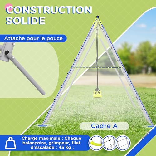 Outsunny-4-en-1-balancoire-portique-pour-Enfant-avec-2-siege-de-balancoire-echelle-grimpeuse-et-Filet-descalade-Structure-metallique-balancoire-de-Jardin-Charge-Max-180-kg-Vert-0-1