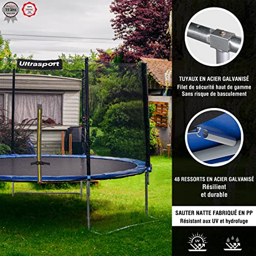 Ultrasport-Jardin-Trampoline-Trampoline-exterieur-Trampoline-pour-Enfants-o180-430-cm-Ressort-Jumper-et-Wave-Filet-de-securite-resistant-aux-intemperies-Trampoline-Capacite-Charge-100-160-kg-0-0