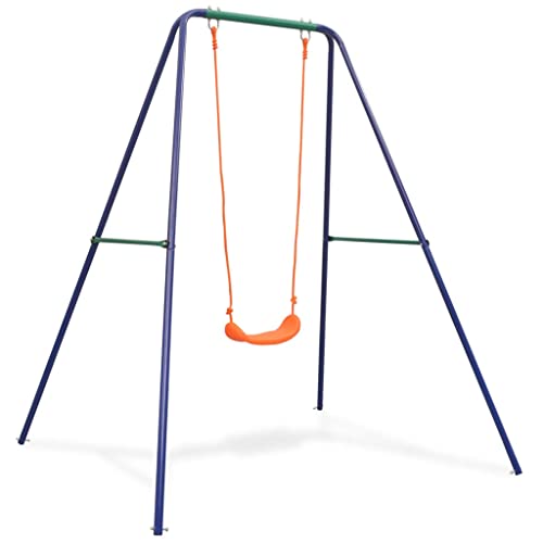 vidaXL-Balancoire-Simple-Orange-Aire-de-Jeux-Portique-Balancelle-pour-Enfant-0