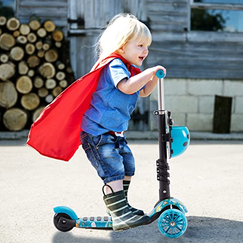 Arebos-Trottinette-Cityroller-Guidon-et-siege-reglables-en-Hauteur-Roues-LED-XXL-Frein-de-Marche-pour-Enfants-Kickroller-Kickscooter-0-0