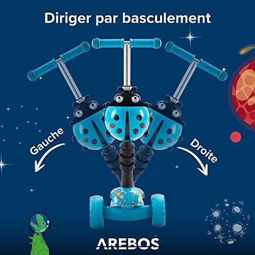 Arebos-Trottinette-Cityroller-Guidon-et-siege-reglables-en-Hauteur-Roues-LED-XXL-Frein-de-Marche-pour-Enfants-Kickroller-Kickscooter-0-1