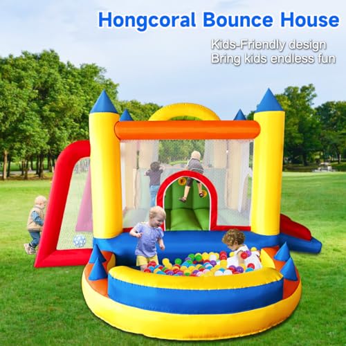 Ballsea-Chateau-Gonflable-avec-souffleur-pour-Enfants-securise-ludique-XXL-interieur-exterieur-avec-Toboggan-0-2