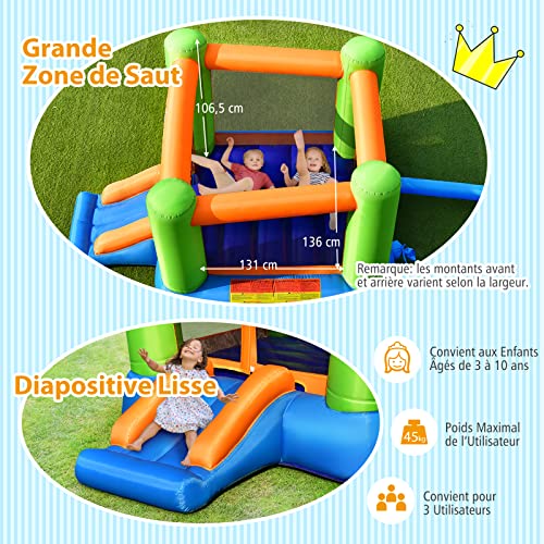 COSTWAY-2-en-1-Chateau-Gonflable-en-Forme-de-Colonne-avec-Toboggan-Large-Parc-Gonflable-Enfants-avec-Zone-de-Saut-Trampoline-Interieur-Exterieur-de-3-10-Ans-250-x-197-x-143-cm-sans-Gonfleur-0-0
