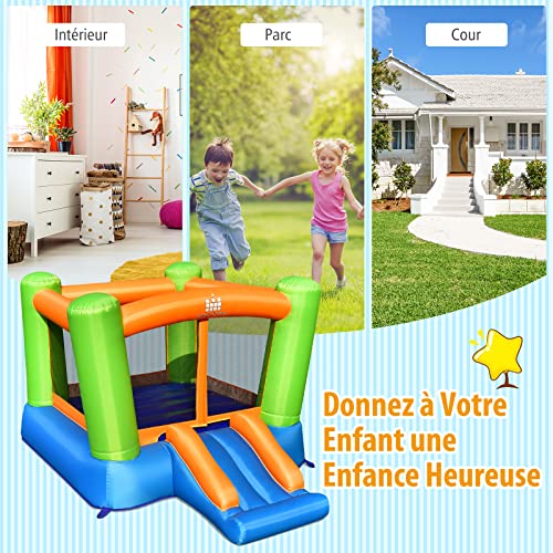 COSTWAY-2-en-1-Chateau-Gonflable-en-Forme-de-Colonne-avec-Toboggan-Large-Parc-Gonflable-Enfants-avec-Zone-de-Saut-Trampoline-Interieur-Exterieur-de-3-10-Ans-250-x-197-x-143-cm-sans-Gonfleur-0-2