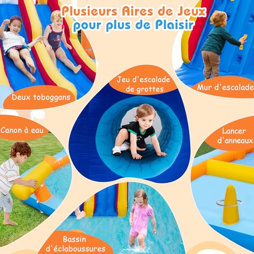 GOPLUS-Chateau-Gonflable-6-en-1-pour-Enfants-avec-Toboggan-Trampoline-Jeu-Boxe-Aire-de-Jeux-Gonflable-Pingouin-pour-3-Enfants-3-12-Ans-Jusqua-90kg-Pingouin-souffleur-450w-0-0
