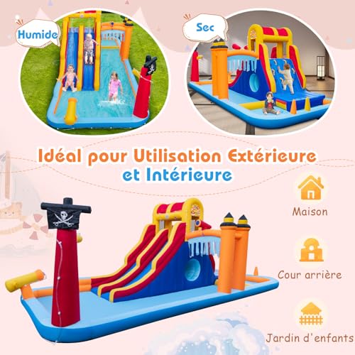 GOPLUS-Chateau-Gonflable-6-en-1-pour-Enfants-avec-Toboggan-Trampoline-Jeu-Boxe-Aire-de-Jeux-Gonflable-Pingouin-pour-3-Enfants-3-12-Ans-Jusqua-90kg-Pingouin-souffleur-450w-0-1