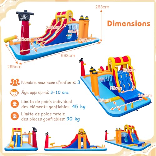GOPLUS-Chateau-Gonflable-6-en-1-pour-Enfants-avec-Toboggan-Trampoline-Jeu-Boxe-Aire-de-Jeux-Gonflable-Pingouin-pour-3-Enfants-3-12-Ans-Jusqua-90kg-Pingouin-souffleur-450w-0-2