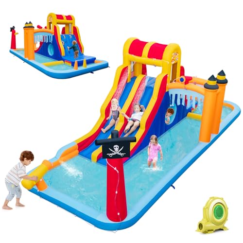 GOPLUS-Chateau-Gonflable-6-en-1-pour-Enfants-avec-Toboggan-Trampoline-Jeu-Boxe-Aire-de-Jeux-Gonflable-Pingouin-pour-3-Enfants-3-12-Ans-Jusqua-90kg-Pingouin-souffleur-450w-0