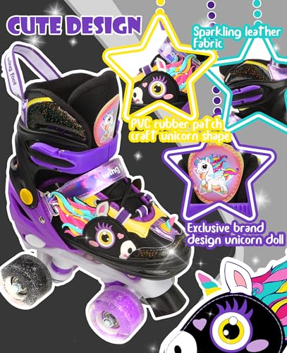Licorne-Roller-Enfant-Fille-Patins-a-roulettes-Ajustable-avec-Roues-Allumees-4-Taille-Reglable-pour-Filles-Garcons-Debutants-Cadeau-Noel-danniversaire-0-1