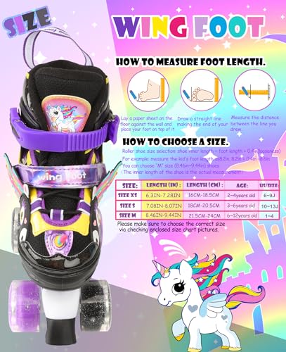 Licorne-Roller-Enfant-Fille-Patins-a-roulettes-Ajustable-avec-Roues-Allumees-4-Taille-Reglable-pour-Filles-Garcons-Debutants-Cadeau-Noel-danniversaire-0-2