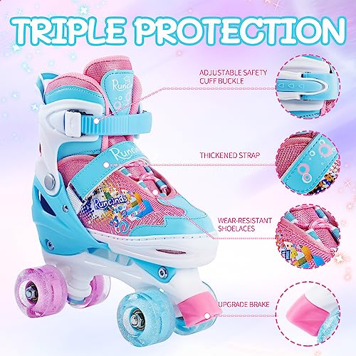 Runcinds-Patins-a-roulettes-reglables-pour-Tout-Petits-de-4-Tailles-pour-Filles-et-Femmes-avec-Roues-Lumineuses-Patins-a-roulettes-pour-Enfants-pour-debutants-en-Plein-air-interieur-0-1