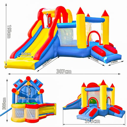 Ballsea-Chateau-Gonflable-avec-souffleur--Aire-de-Jeux-interieureexterieure-certifie-de-securite-Plusieurs-Aires-de-Jeux-Cadeaux-de-Vacances-pour-Les-Enfants-0-0
