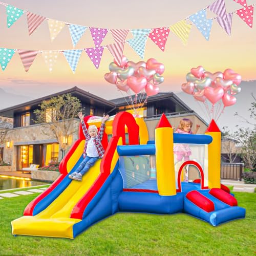 Ballsea-Chateau-Gonflable-avec-souffleur--Aire-de-Jeux-interieureexterieure-certifie-de-securite-Plusieurs-Aires-de-Jeux-Cadeaux-de-Vacances-pour-Les-Enfants-0-2