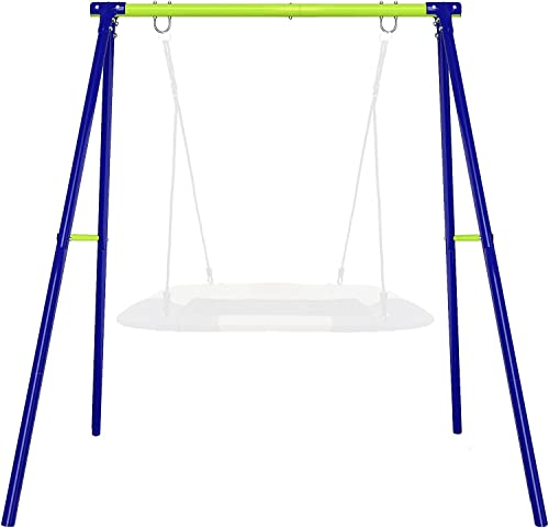 Dripex-Portique-de-Balancoire-en-Metal-Portique-Balancoire-Exterieur-Robuste-en-Forme-de-A-Support-de-Balancoire-avec-4-Chevilles-au-Sol-Charge-Max-200KG-0