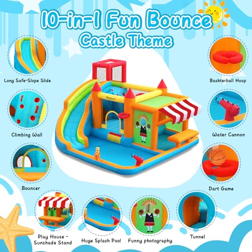 FBSPORT-chateau-Gonflable-Enfant-avec-souffleur-Aire-de-Jeux-Gonflable-Adulte-Grand-chateau-Gonflable-Piscine-Meilleur-Cadeau-de-Vacancesdanniversaire-pour-Les-Enfants-424-388-238-CM-0-0