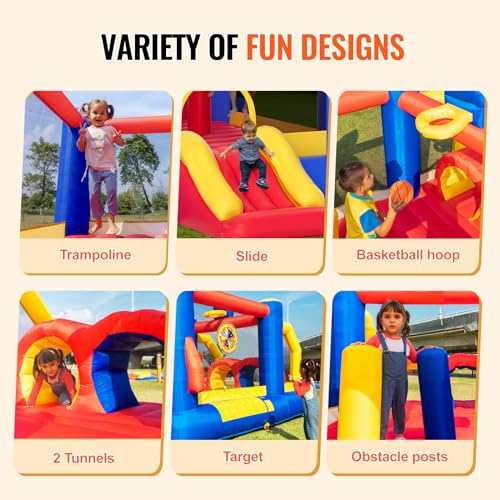 VEVOR-Chateau-Gonflable-Structure-Gonflable-avec-Souffleur-Toboggan-et-Sac-de-Rangement-Trampoline-Exterieur-Aire-de-Jeu-Gonflable-dArriere-Cour-pour-Enfants-Ages-de-3-a-8-Ans-408x240x245-cm-0-2