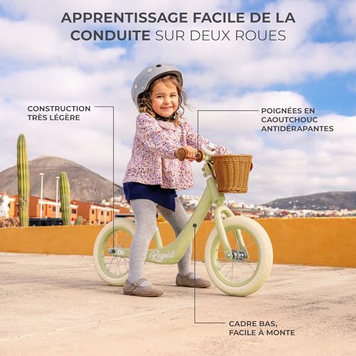 KINDERKRAFT-Rapid-2-Draisienne-en-Metal-Velo-sans-Pedale-Velo-Bebe-Siege-Reglable-Style-Retro-pour-Les-Enfants-de-2-Ans-pese-37-kg-0-2