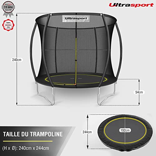 Ultrasport-Printemps-Moins-Trampoline-sur-Sauter-O244305366-certifie-TUV-Rheinland-GS-systeme-Corde-elastiqu-Trampoline-Jardin-Rond-Compris-poteaux-remboure-Filet-securite-et-couvrture-Bord-0-1