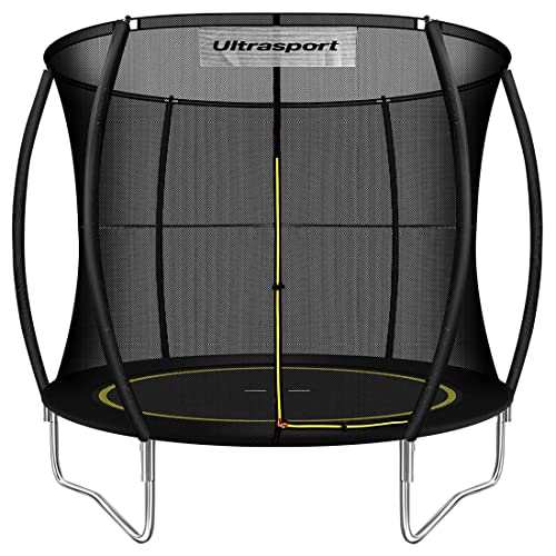 Ultrasport-Printemps-Moins-Trampoline-sur-Sauter-O244305366-certifie-TUV-Rheinland-GS-systeme-Corde-elastiqu-Trampoline-Jardin-Rond-Compris-poteaux-remboure-Filet-securite-et-couvrture-Bord-0