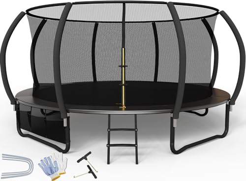 Flamaker-Trampoline-dexterieur-pour-Enfants-diametre-366427cm-avec-Filet-Structure-Stable-resistant-aux-intemperies-et-Inoxydable-Trampoline-dexterieur-pour-Enfants-Capacite-de-Charge-150kg-0