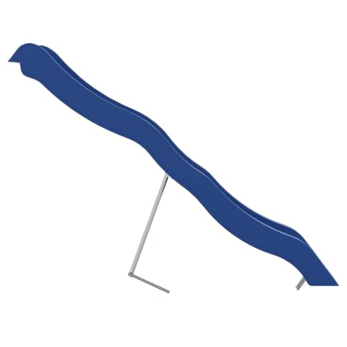 vidaXL-Toboggan-de-Jeu-Jouet-pour-Enfant-Jeu-de-Plein-Air-pour-Tout-Petit-Jardin-Terrasse-Patio-Exterieur-Bleu-210x40-cm-Polypropylene-0-2