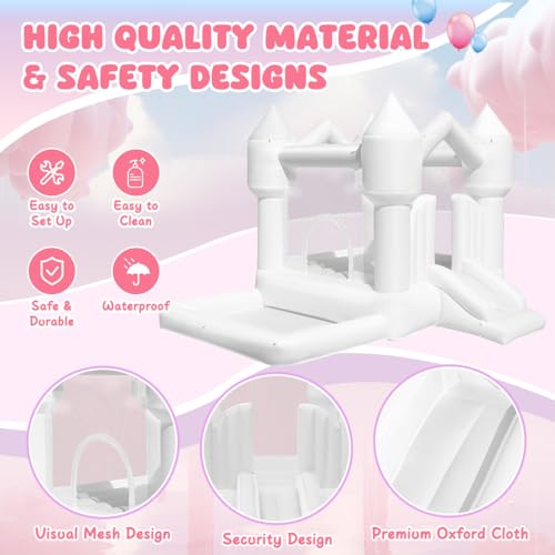 Chateau-Gonflable-Blanc-Exterieur-avec-Toboggan-Trampoline-et-Piscine-a-Balles-Chateau-Gonflable-Enfant-avec-Soufflerie-pour-Interieur-Jardin-Parc-Fete-Mariage-Anniversaire-Cadeaux-320280210cm-0-2