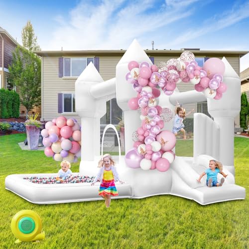 Chateau-Gonflable-Blanc-Exterieur-avec-Toboggan-Trampoline-et-Piscine-a-Balles-Chateau-Gonflable-Enfant-avec-Soufflerie-pour-Interieur-Jardin-Parc-Fete-Mariage-Anniversaire-Cadeaux-320280210cm-0